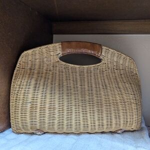J. McLaughlin Woven Tan Handbag